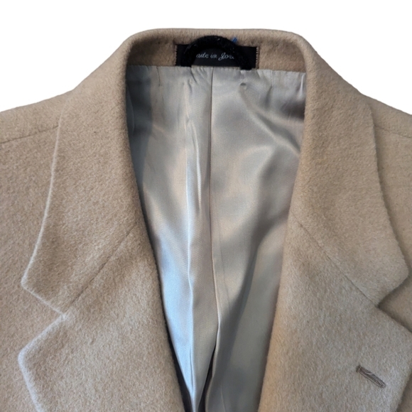 Roundtree & Yorke 100% camel hair neutral oatmeal classic sports coat sz 46L - Picture 6 of 9